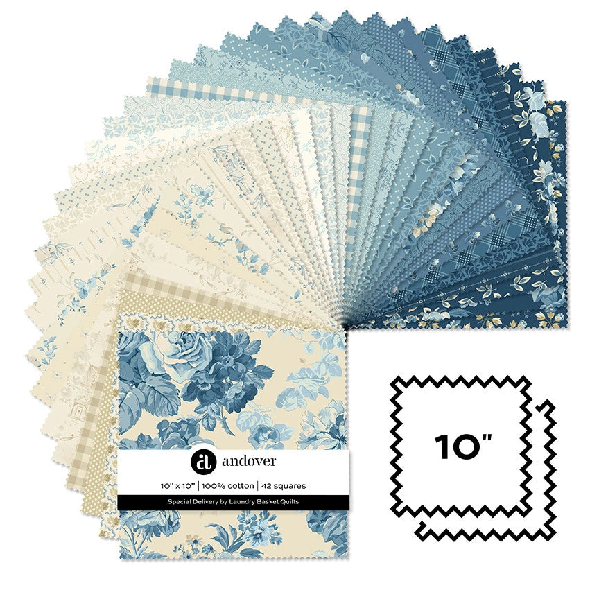 Special Delivery 10 inch precut fabric squares