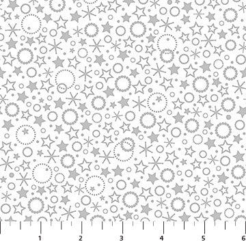 Wintry Lustre Silver Festive Fabric Yardage