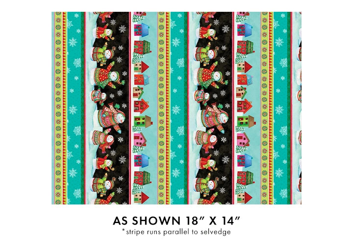 Snow Joy Multi Stripe Fabric Yardage - quilt fabric for sewing and quilting projects