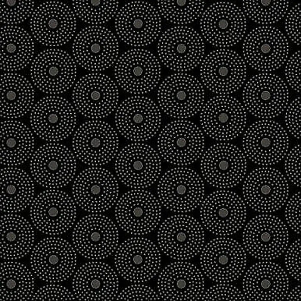 Quilting Illusions Black Circle Dot Fabric Yardage