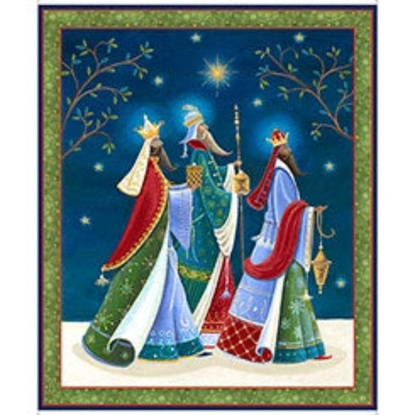 Three Wise Men Midnight Blue Panel 36"