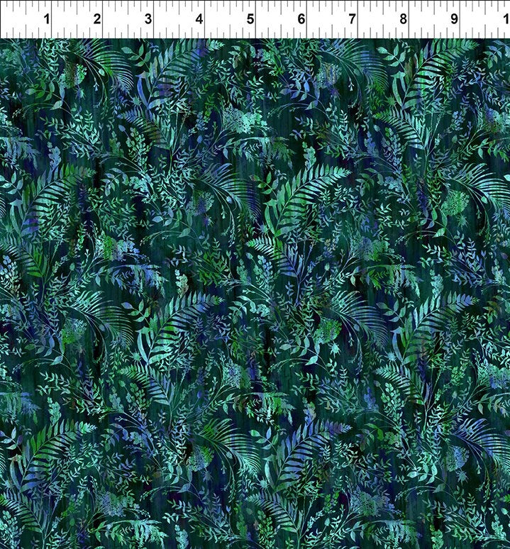 Halcyon II Blue Ferns Fabric Yardage