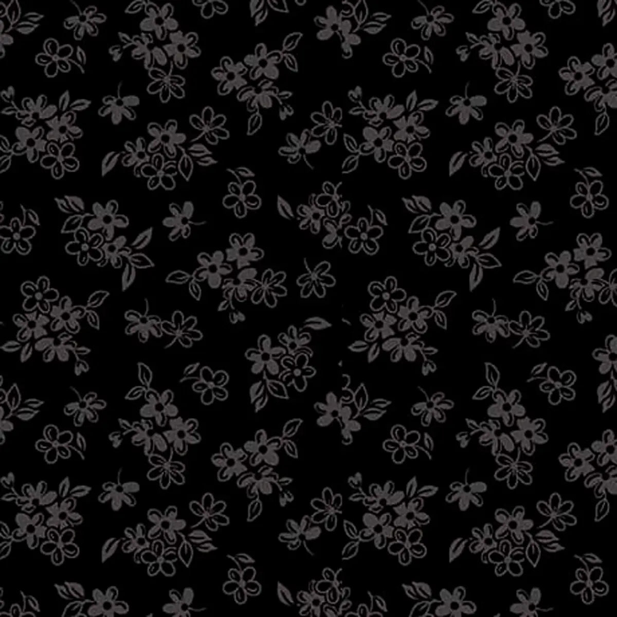 Quilting Illusions Black Calico Fabric Yardage