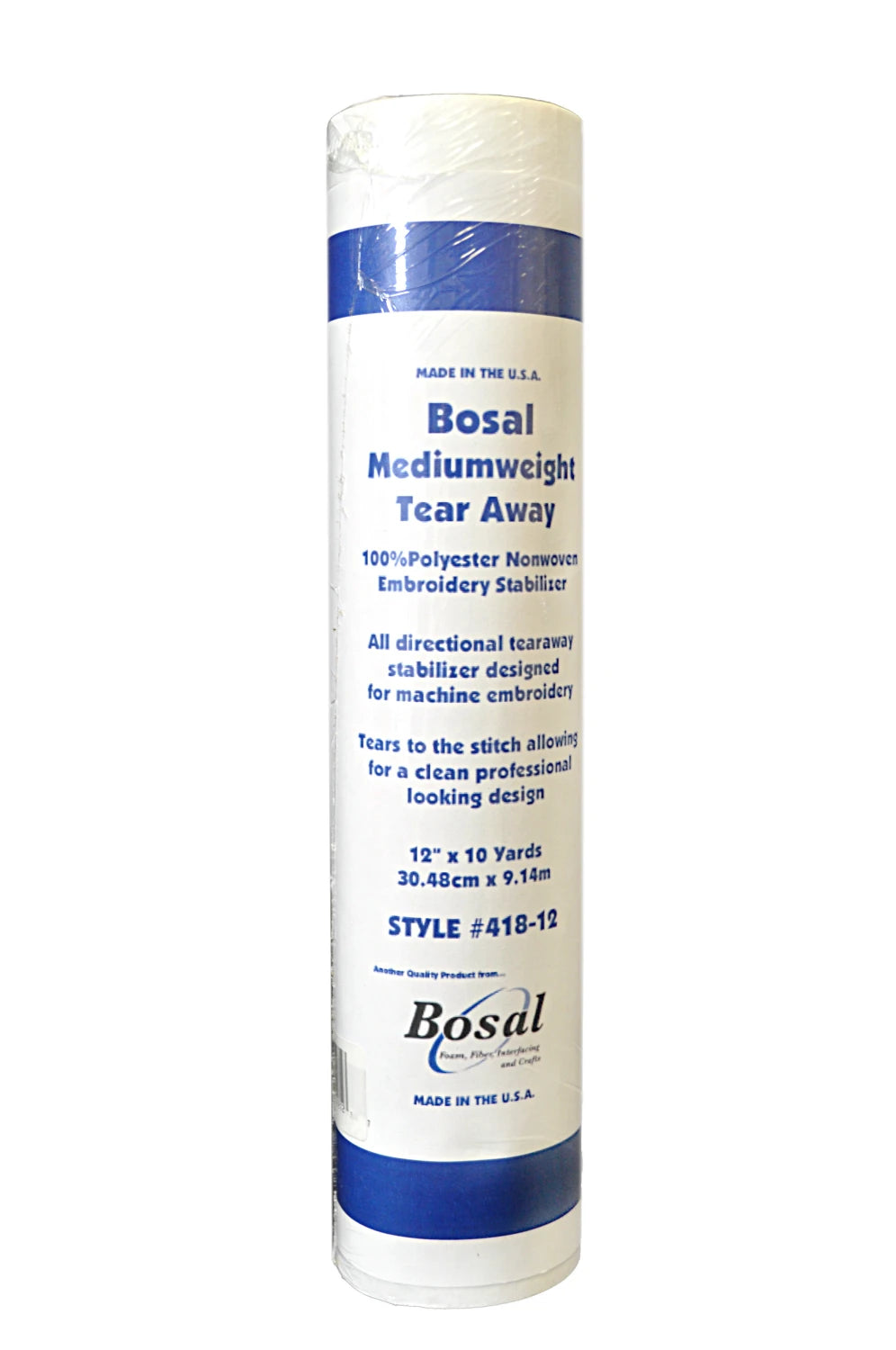Bosal Mediumweight Tear Away Stabilizer 12in x 10yds - quilting supply from Quilted Joy