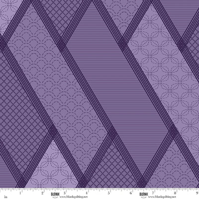 Linear Dream Lavender Stitched Geometric Patterns 108" Wide Quilt Backing Fabric