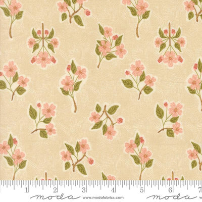 Ladybug Whimsy Natural Apple Blossom Metallic Fabric Yardage