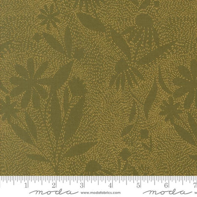 Ladybug Whimsy Eggshell Outlines Florals Metallic Fabric Yardage