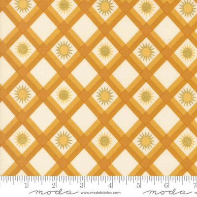 Ladybug Whimsy Golden Plaid Sunshine Metallic Fabric Yardage