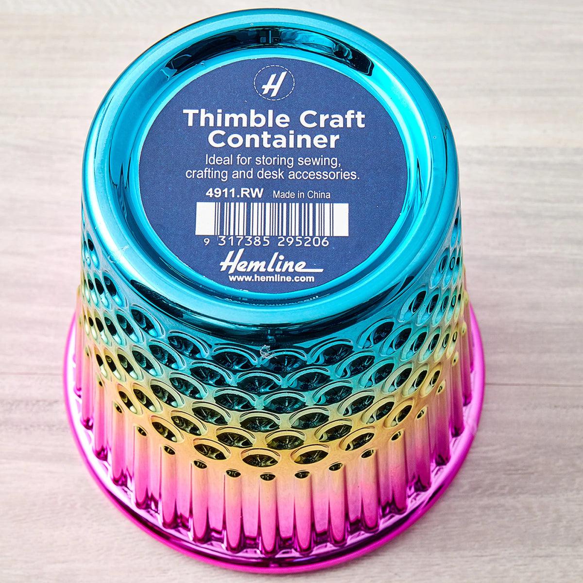 Rainbow Thimble Craft Container - image 2 - quilting supply from Quilted Joy