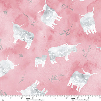 Deja Moo Flamingo Highland Silhoutte Fabric Yardage