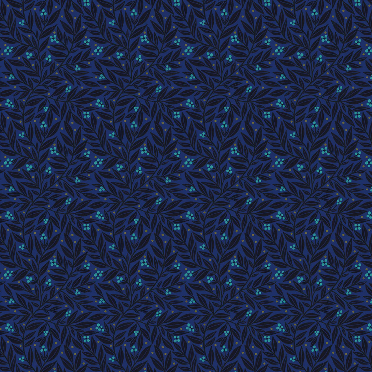 Dayspring Vines & Berries Midnight Yardage