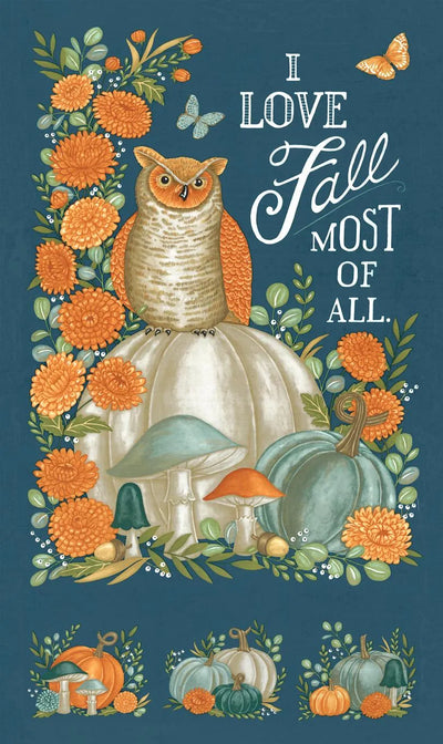 I Love Fall Most of All Harvest Night Panel 24" x 43”