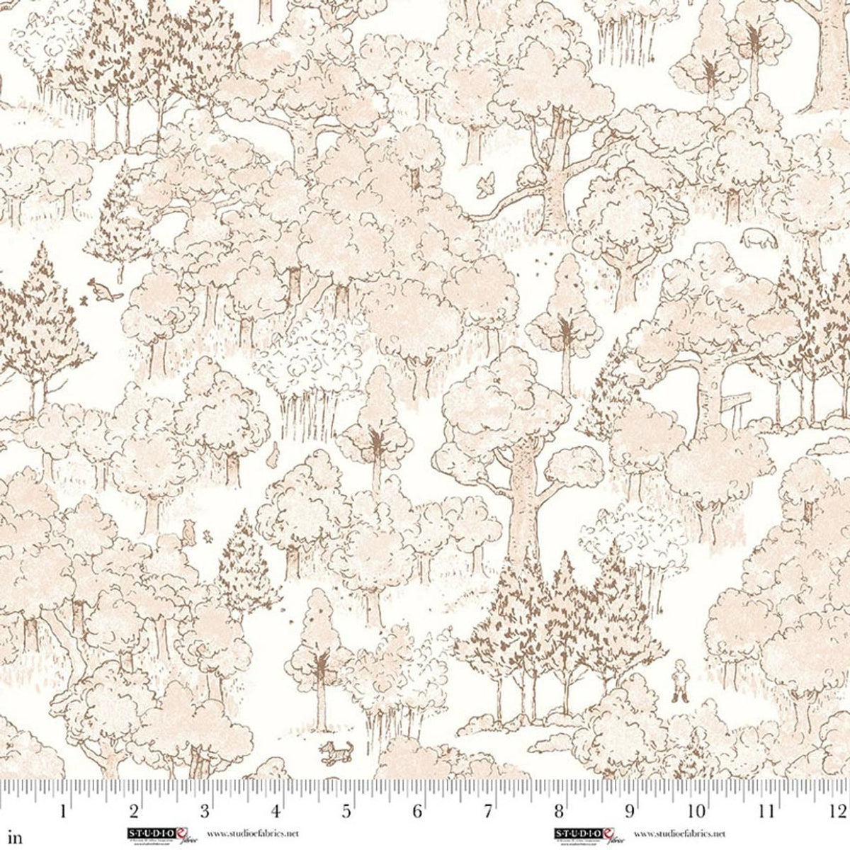Classic Winnie Forest Mono Fabric Yardage