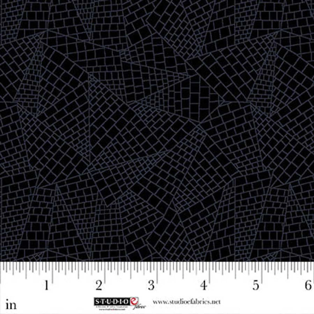 Dark Shadows Black Linear Geometric Fabric Yardage