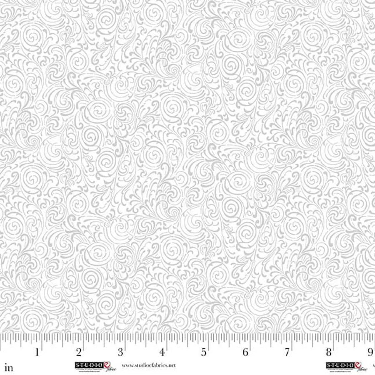 Best of Cream & Sugar White on White Double Swirls Fabric Yardage - quilt fabric for sewing and quilting projects
