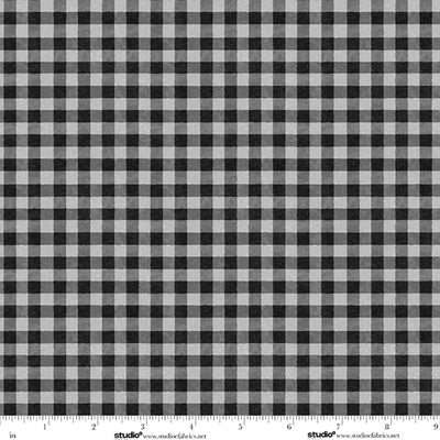 The Cool Club Charcoal Gingham Flannel Fabric Yardage