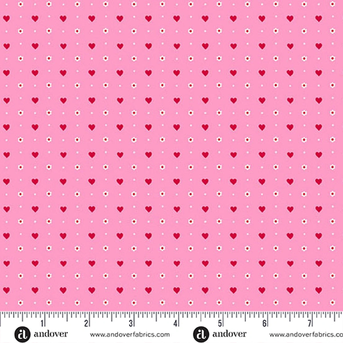 Heart and Soul Pink Mini Hearts Fabric Yardage