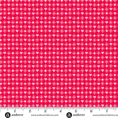 Heart and Soul Red Heart and Flowers Fabric Yardage