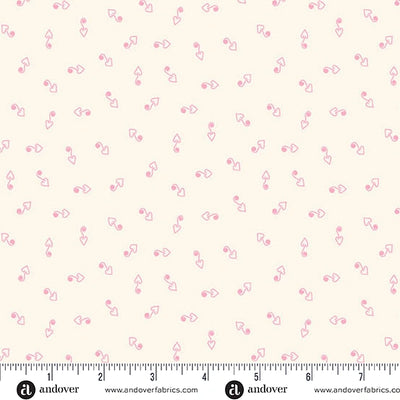 Heart and Soul White Hook Heart Fabric Yardage