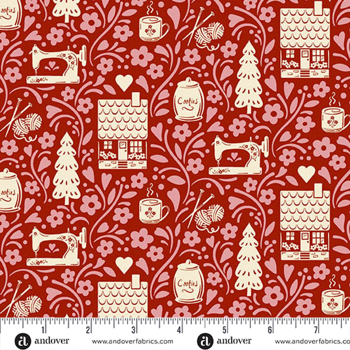 Cozy House Garnet Vignette Fabric Yardage