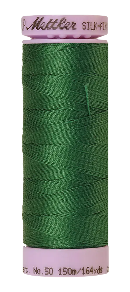 Mettler Cotton Silk Finish 50wt 150m Bright Green - quilting supply from Quilted Joy