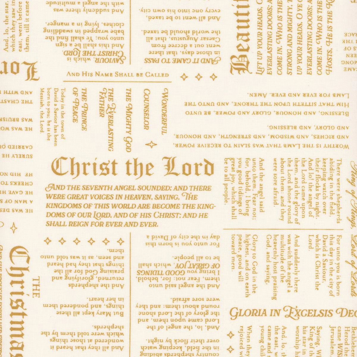 Christmas Wishes Cream Christmas Story Fabric Yardage - quilt fabric for sewing and quilting projects