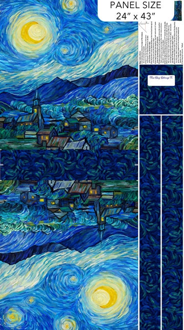 Starry Night Canvas Tote Bag panel fabric
