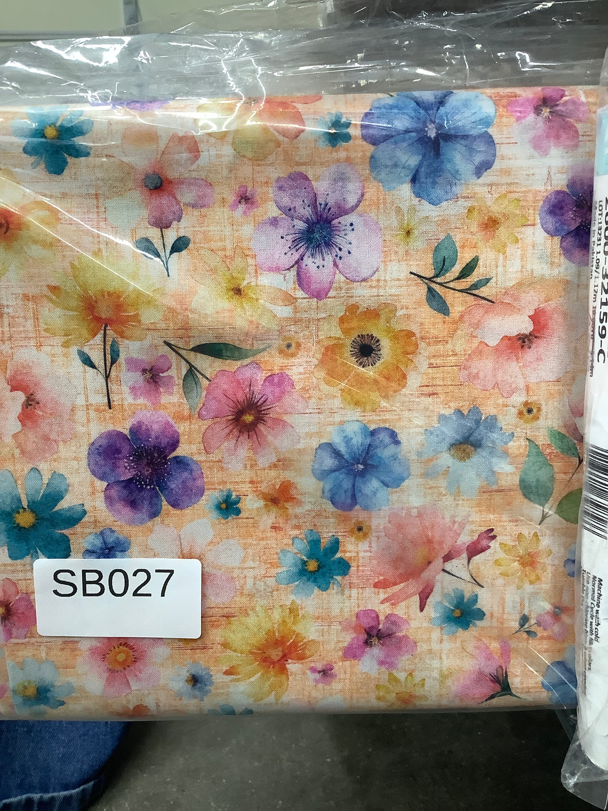 Utterly Adorable Flower Toss Peach fabric short bolt 6 yards