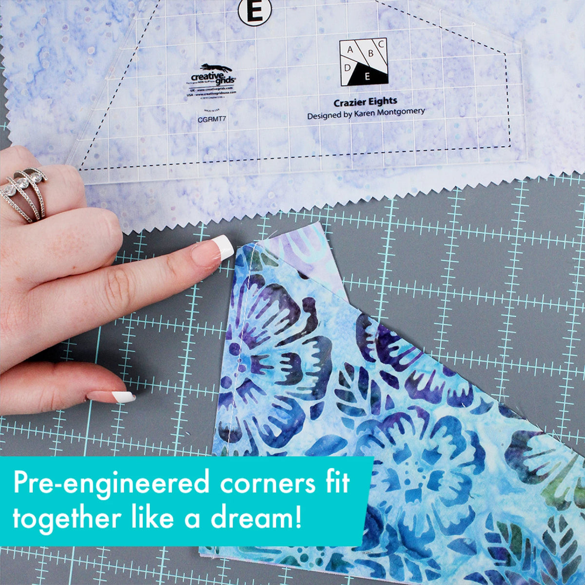 Creative Grids Crazier Eights quilt template set detail view