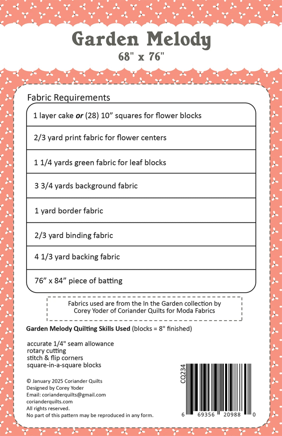 Garden Melody Quilt Pattern