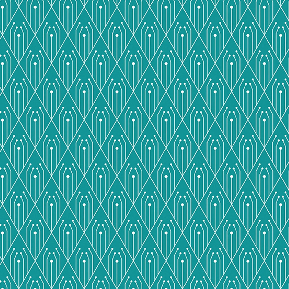 Century Prints - Deco Teal Diamonds Fabric Yardage