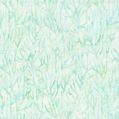 Coral Reef White & Turquoise Tonal Coral Fabric Yardage