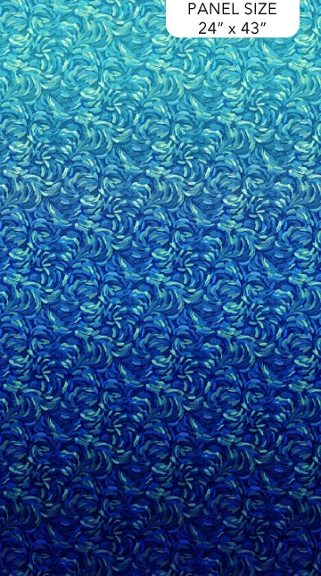 Starry Night Dark Blue Multi Ombre Brushstroke Fabric Yardage