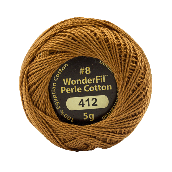 Eleganza Perle Cotton Cured Leather 412 hand embroidery thread