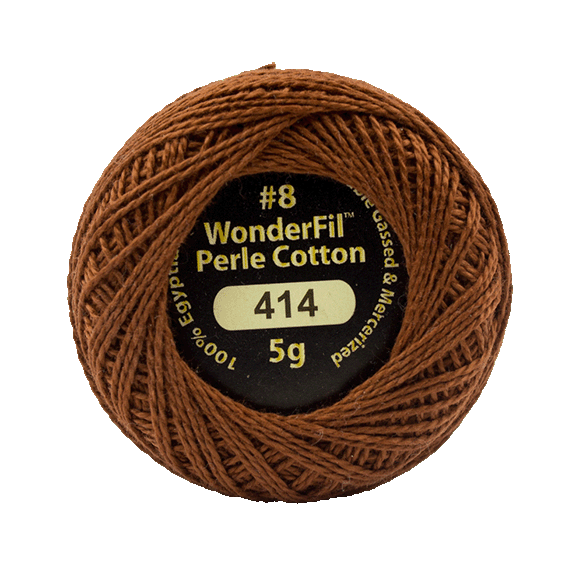 Eleganza Perle Cotton Saddle Brown 414 hand embroidery thread