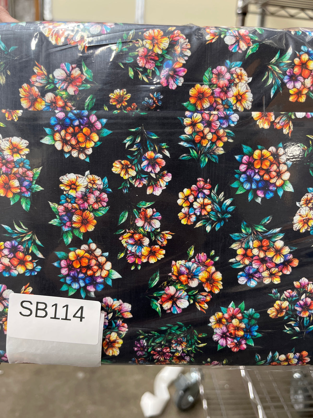 Flight of the Hummingbird Black floral quilting fabric short bolt 6 yards