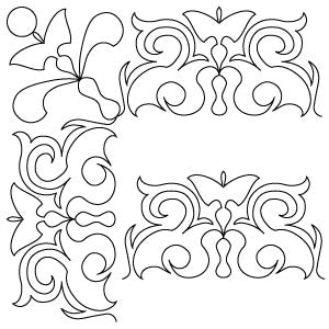 Hera Border & Corner Mini-Set Digital File - longarm quilting pantograph digital design file