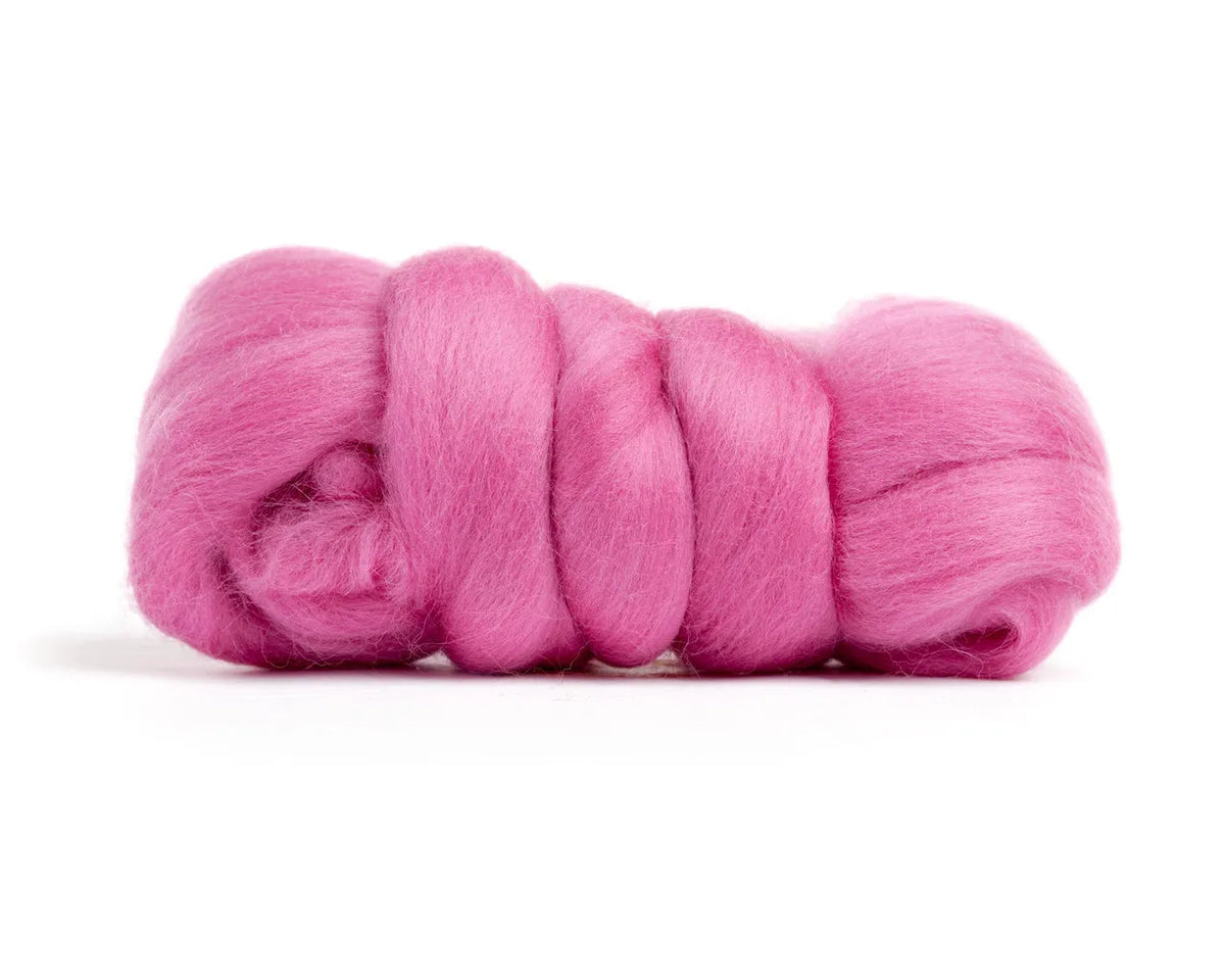 Merino wool Top Roving Fuschia Pink