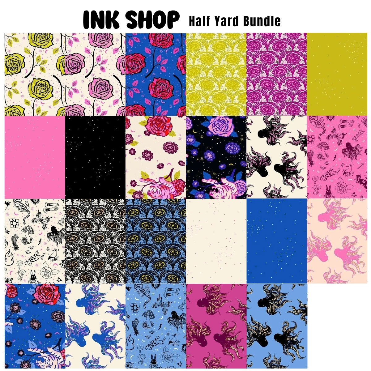 Ink Shop half yard bundle multicolor watercolor fabric collection presale