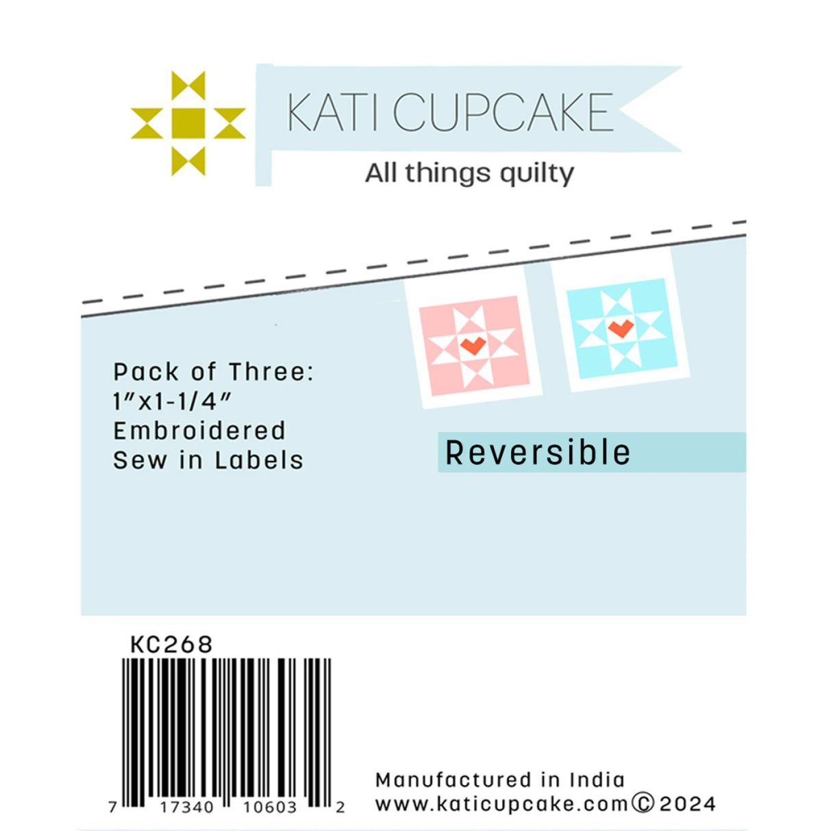 Heart Star Block Sewing Labels - quilting supply from Quilted Joy