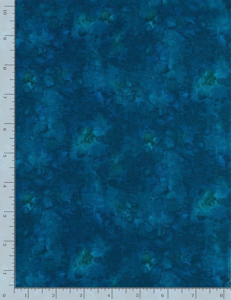 Solid-ish Azure Watercolor Texture Fabric Yardage