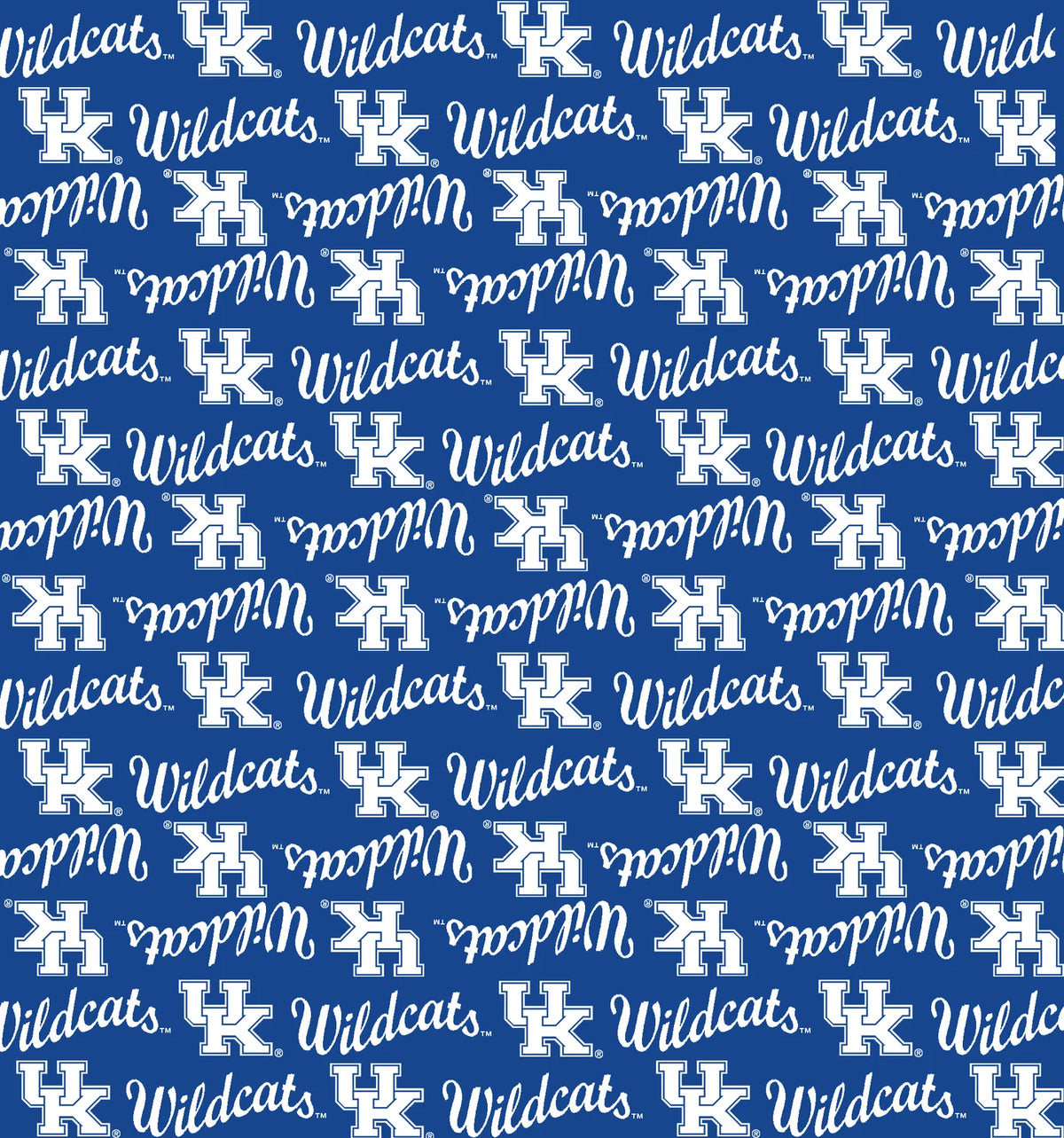 UK Blue Mini Packed Logo Fabric Yardage - quilt fabric for sewing and quilting projects