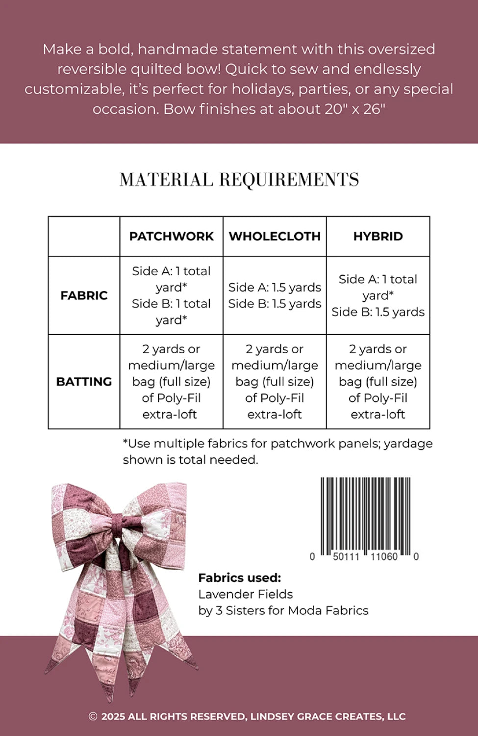 The Big Giant Quilted Bow pattern interior design