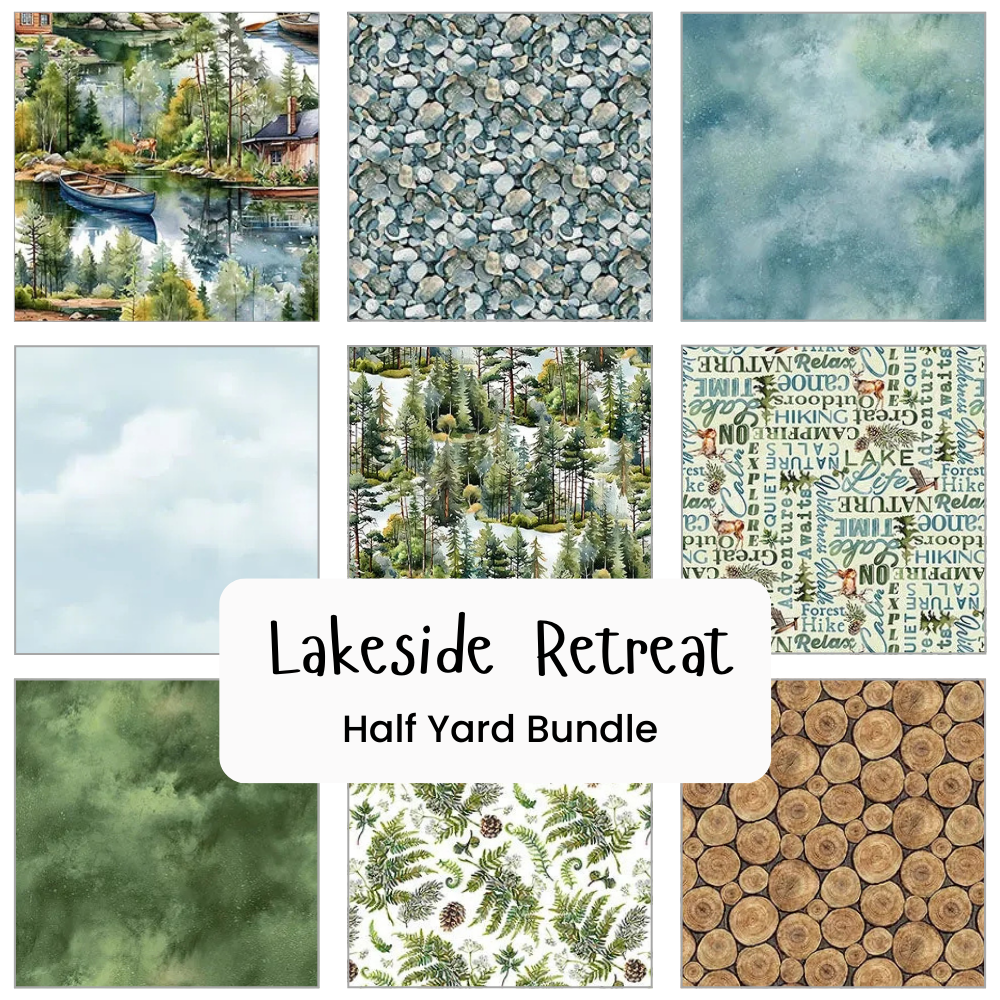 Lakeside Retreat Half Yard Bundle - coordinating quilt fabric bundle