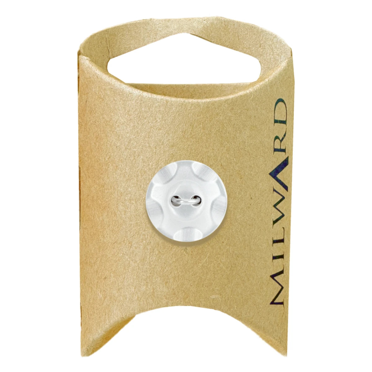 Milward Green Carded White 16mm (26L) Polyester 2-Hole Wavy Button