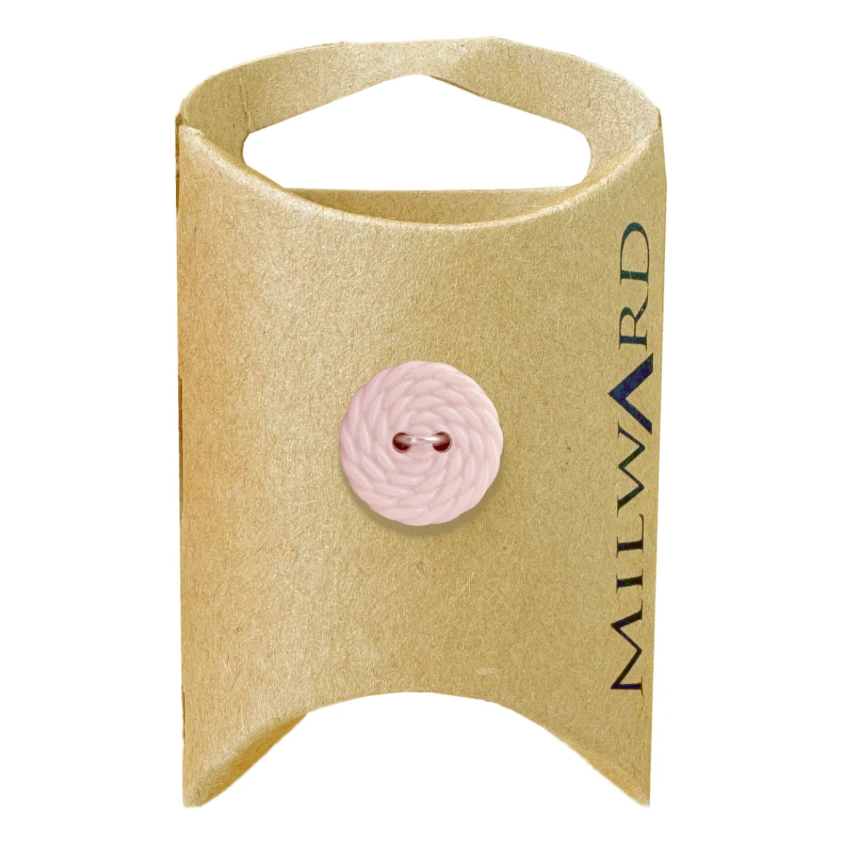 Milward Green Carded Pink 15mm (24L) Nylon 2-Hole Rope Button