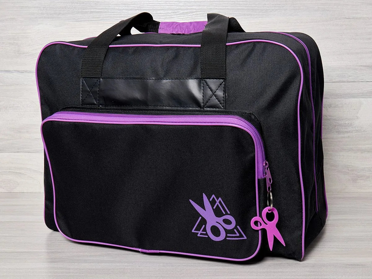 Black Sewing Machine Bag with Purple Accent - sewing machine for home quilting and sewing