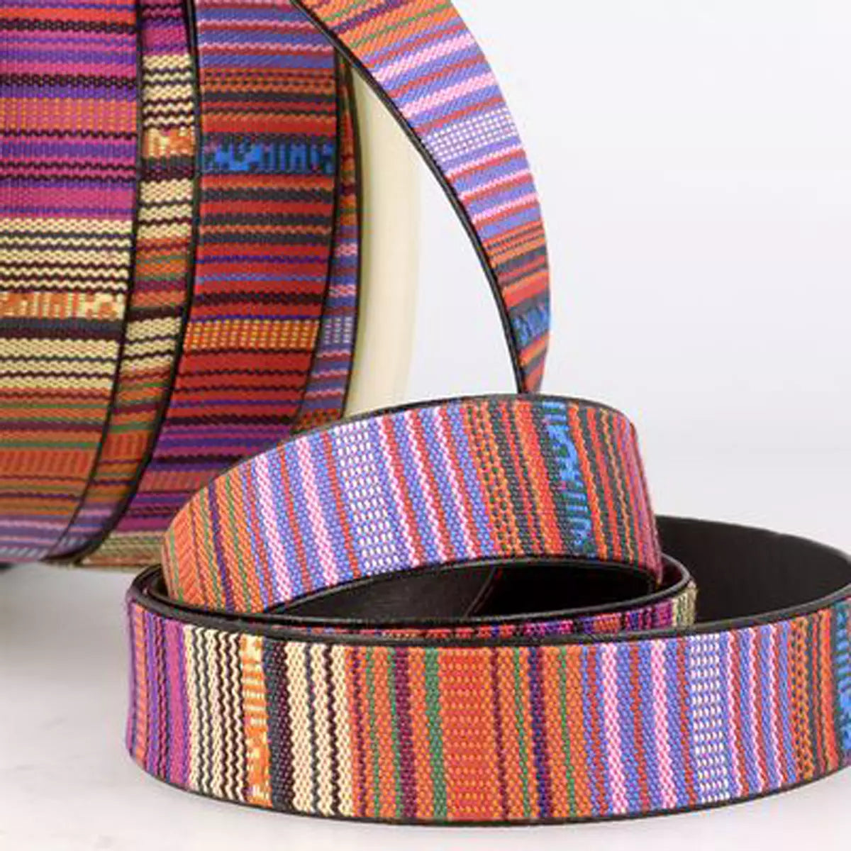 Braid Multi Strapping w/Faux Leather Back 1-1/2" Wide
