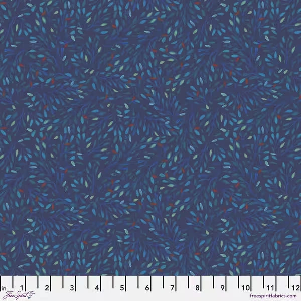Backyard Wonder Navy Treetops Fabric Yardage - quilt fabric for sewing and quilting projects