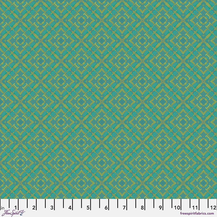 Kaleidoscope Olivine Vintage Fabric Yardage - quilt fabric for sewing and quilting projects